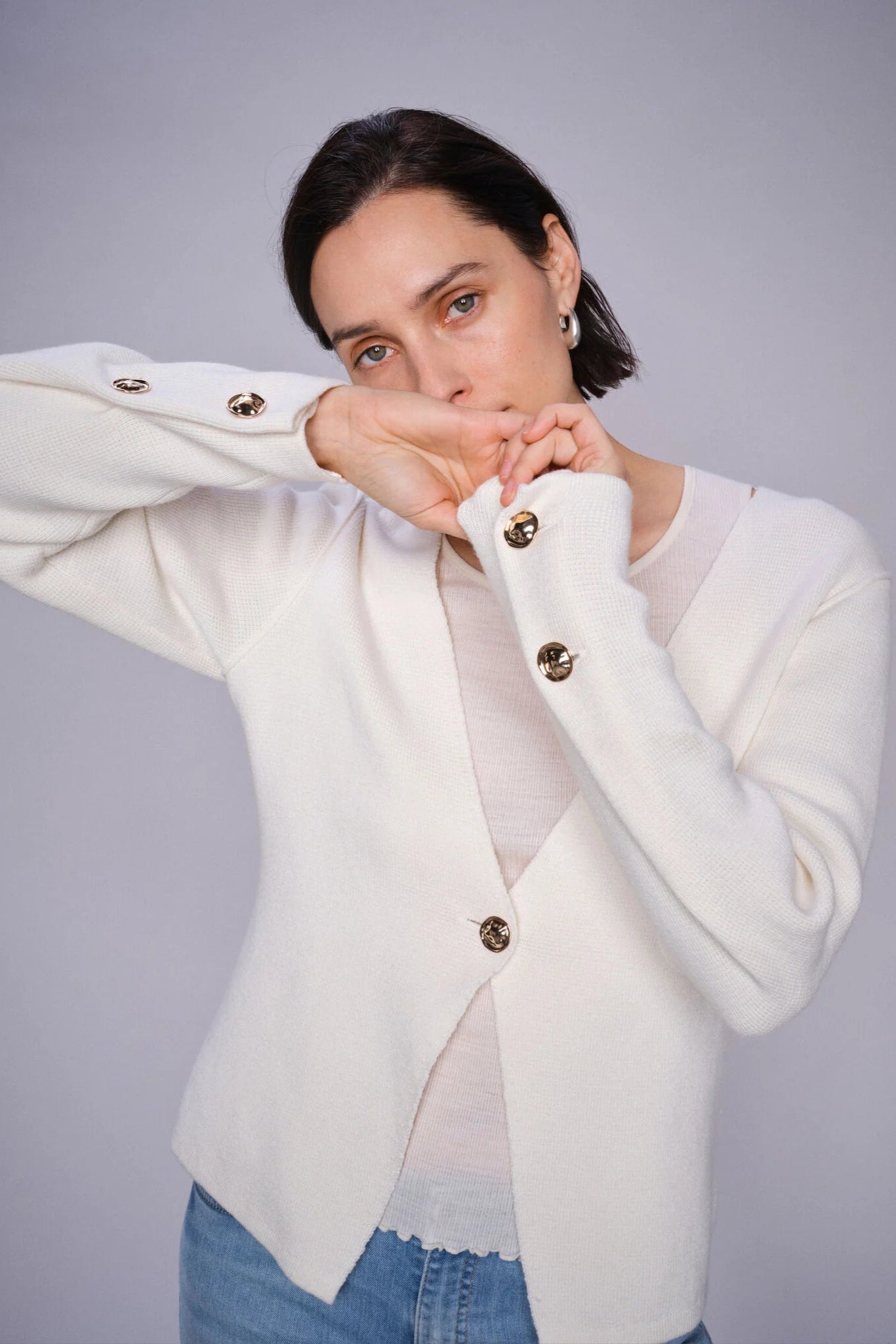【archive】FUGA feather drape cardigan archive】FUGA Feather Drape Cardigan