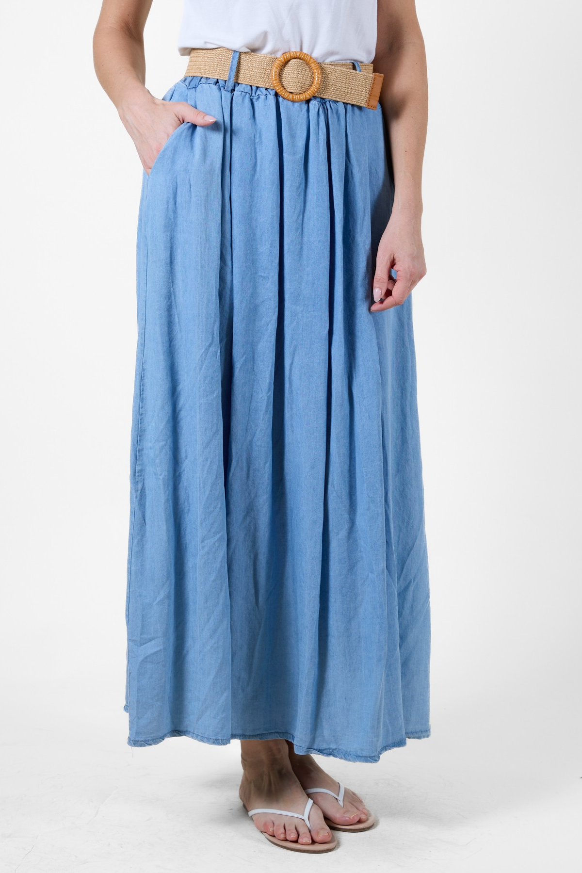【Anyone more】Clu Brushed Stitch Long Skirt 13732 MAXI SKIRT – Touch of Class Fashions