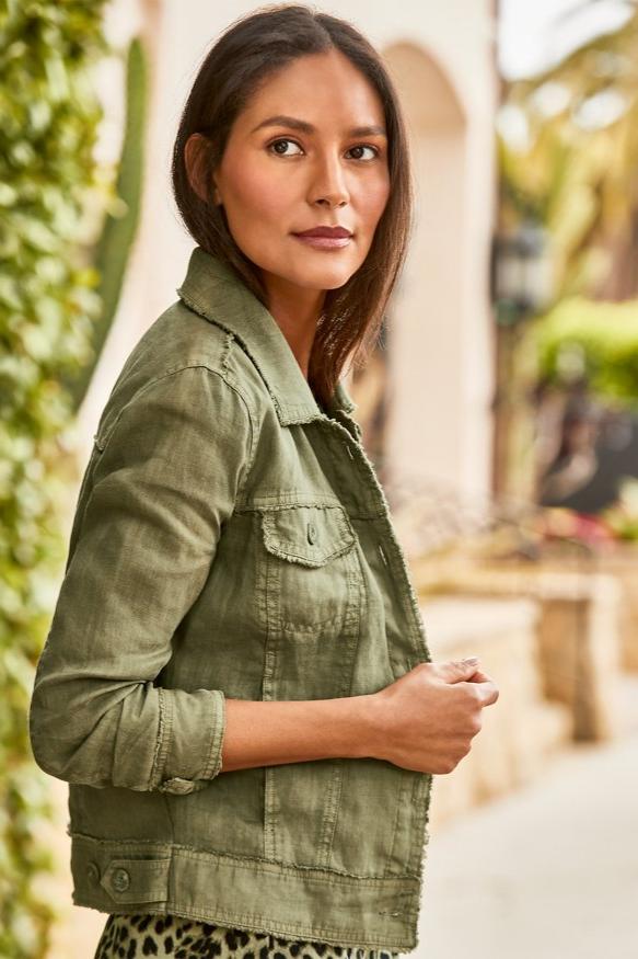 TW510640 Two Palms Linen Raw-Edge Jacket – Touch of Class Fashions