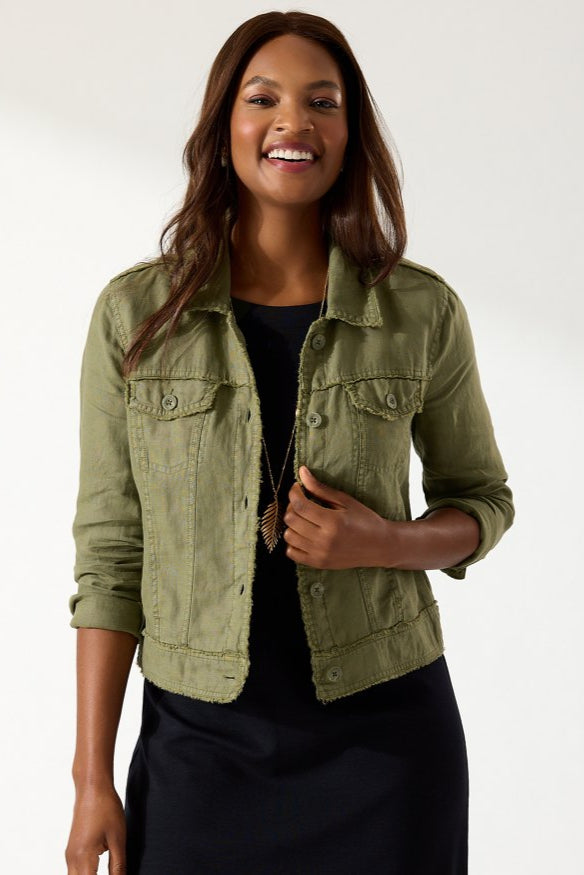 TW510640 Two Palms Linen Raw-Edge Jacket – Touch of Class Fashions
