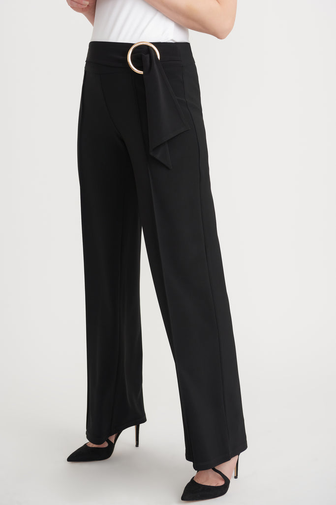 Wideleg trousers with belt